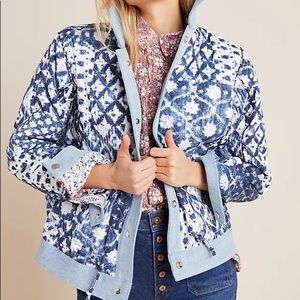 NWT Anthropologie Blank NYC Denim-Trimmed Reversible Patchwork Jacket